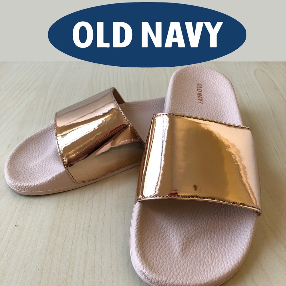Old Navy Faux-Leather Slide Sandals Pink Blush